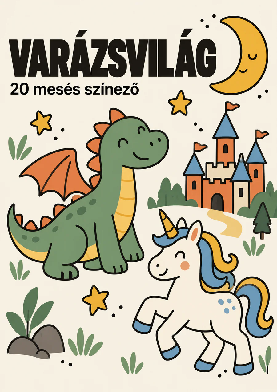 VARÁZSVILÁG – 20 mesés színező: a csomag borítója